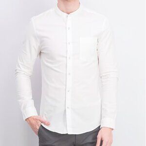 NWT Topman Long Sleeve Stretch Skinny Oxford Shirt White Size Medium M NEW